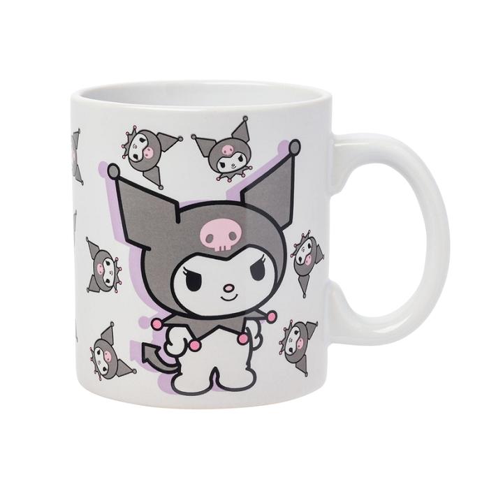 Grey Hello Kitty Kuromi All-Over Print Ceramic Mug (Poses) | CA_HK41472