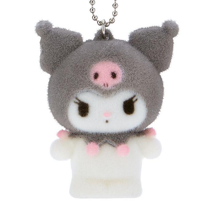 Grey Hello Kitty Kuromi Flocked Keychain Mascot | CA_HK44064