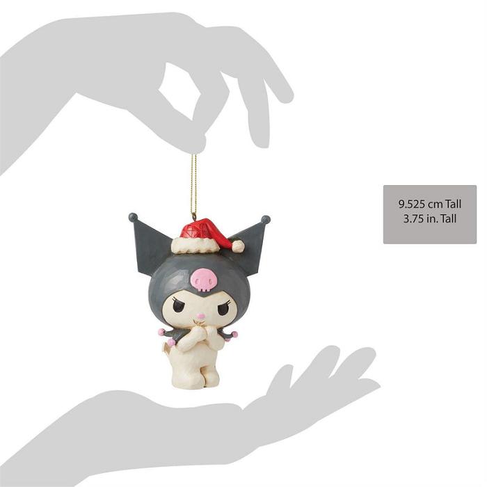 Grey Hello Kitty Kuromi Santa Hat Hanging Ornament (Jim Shore Sanrio Collection) | CA_HK98817