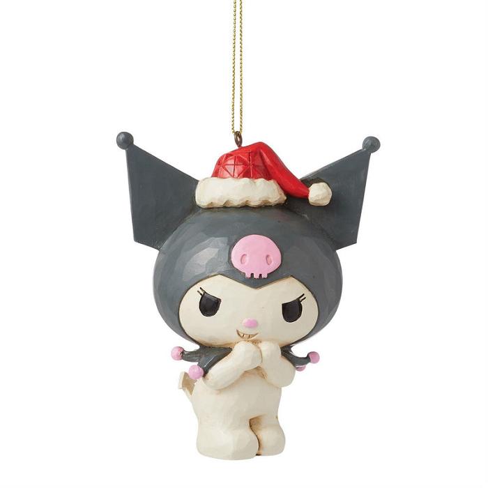 Grey Hello Kitty Kuromi Santa Hat Hanging Ornament (Jim Shore Sanrio Collection) | CA_HK98817