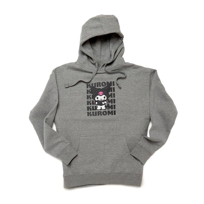 Grey Hello Kitty Kuromi Watashi Wa Unisex Hoodie | CA_HK44515