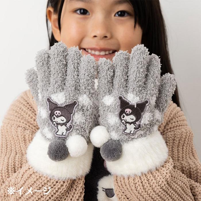 Grey / White Hello Kitty Kuromi Kids Cozy Gloves | CA_HK80302