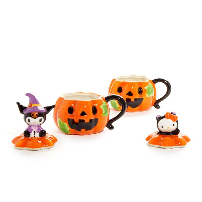 Orange Hello Kitty Hello Kitty and Kuromi Pumpkin Ceramic Mugs Gift Set | CA_HK90330