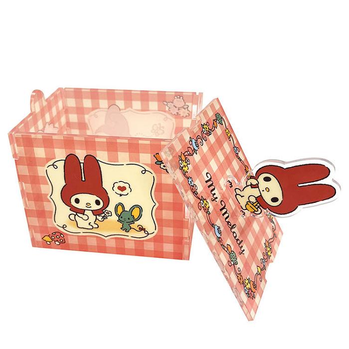 Orange Hello Kitty My Melody Acrylic Storage Case (Red Classic Gingham Series) | CA_HK20498