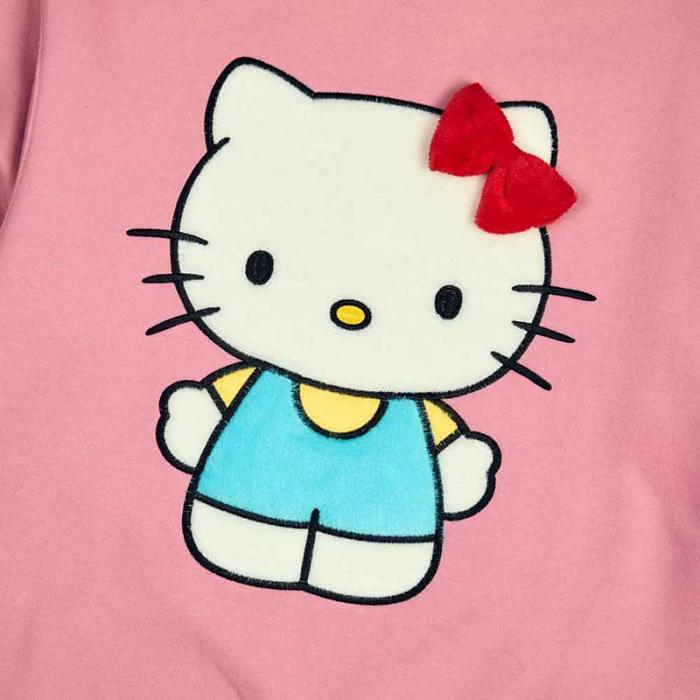 Pink Hello Kitty Hello Kitty 3D Bow Oversized Pink Sweatshirt | CA_HK32508