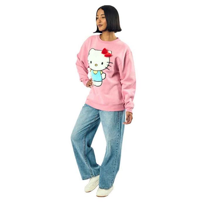 Pink Hello Kitty Hello Kitty 3D Bow Oversized Pink Sweatshirt | CA_HK32508