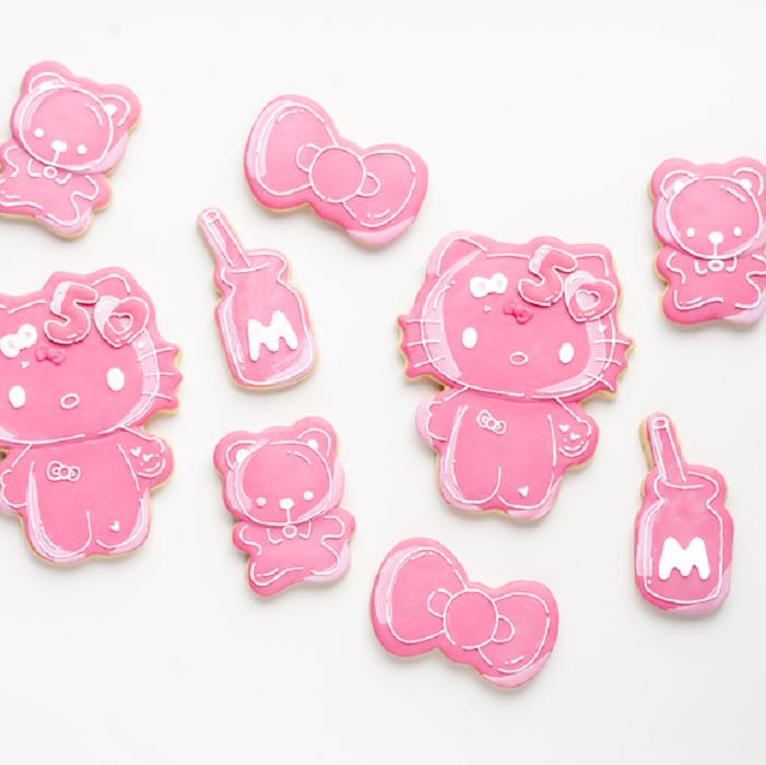 Pink Hello Kitty Hello Kitty 50th Anniversary Cookie Stamp and Frosting Set | CA_HK89584