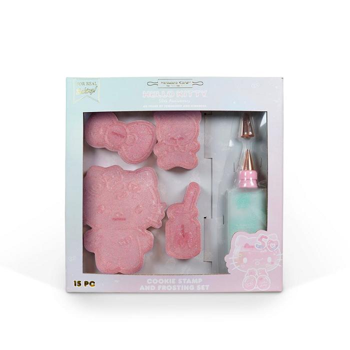 Pink Hello Kitty Hello Kitty 50th Anniversary Cookie Stamp and Frosting Set | CA_HK89328