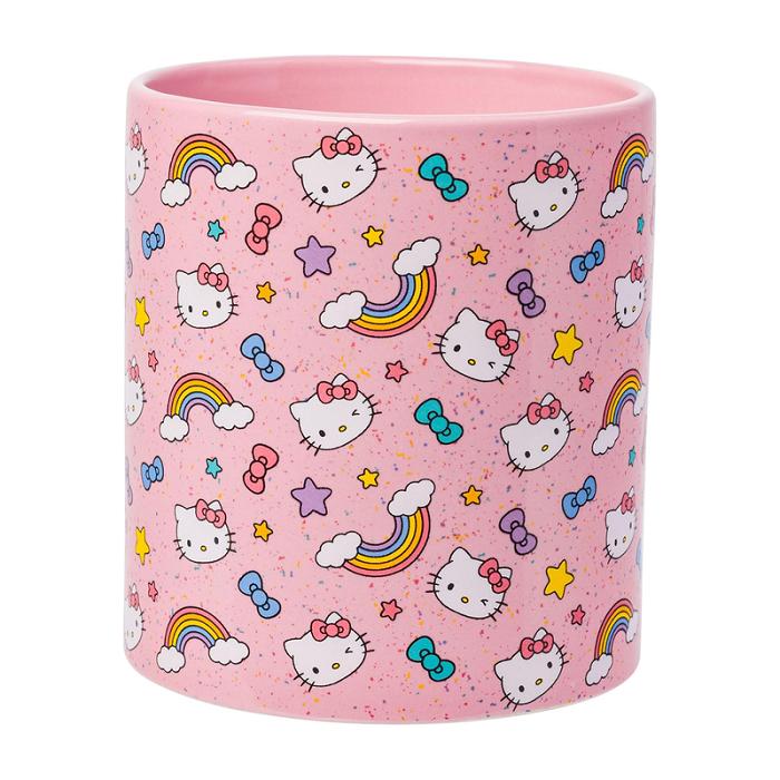 Pink Hello Kitty Hello Kitty Ceramic Mug (Stars, Bows, & Rainbows) | CA_HK97688