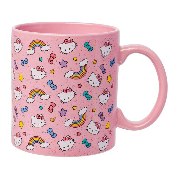 Pink Hello Kitty Hello Kitty Ceramic Mug (Stars, Bows, & Rainbows) | CA_HK97688