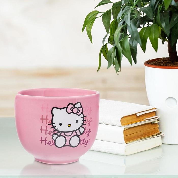 Pink Hello Kitty Hello Kitty Ceramic Ramen Bowl and Chopstick Set (Pink Wave) | CA_HK34810