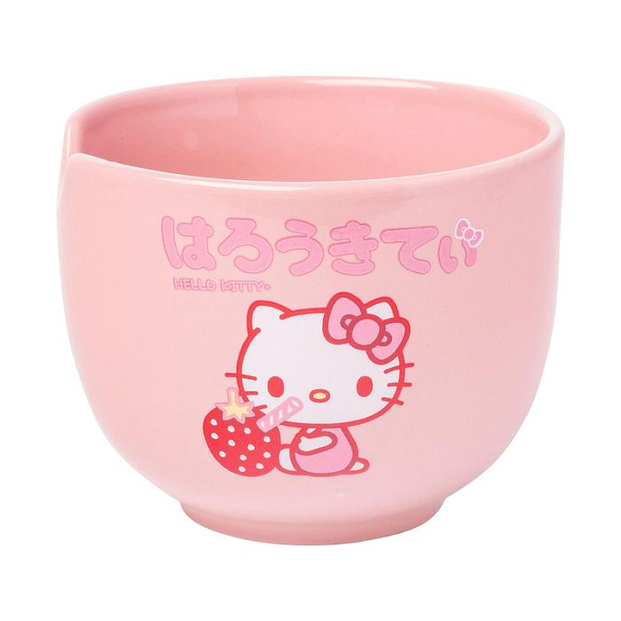 Pink Hello Kitty Hello Kitty Ceramic Ramen Bowl and Chopstick Set (Strawberry Milk) | CA_HK88507