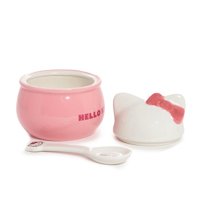 Pink Hello Kitty Hello Kitty Ceramic Sculpted Bowl and Spoon Set | CA_HK32586