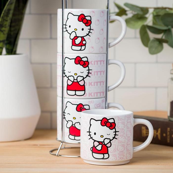 Pink Hello Kitty Hello Kitty Expressions 5-Piece Ceramic Mug Stack | CA_HK85075