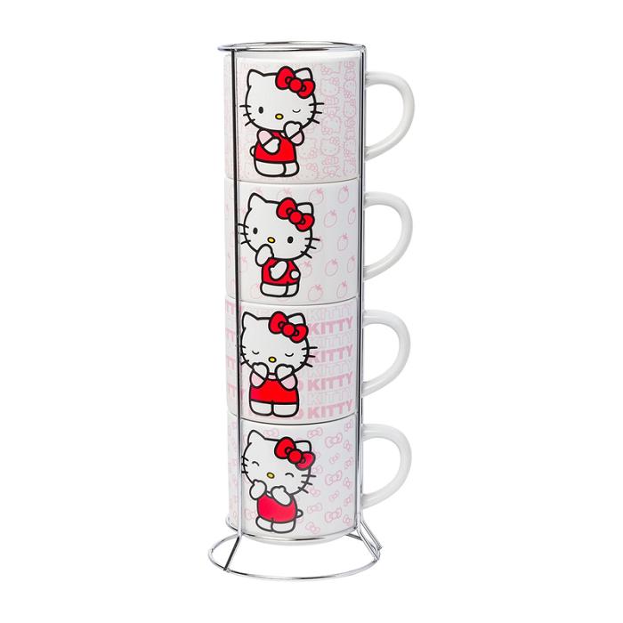 Pink Hello Kitty Hello Kitty Expressions 5-Piece Ceramic Mug Stack | CA_HK85075