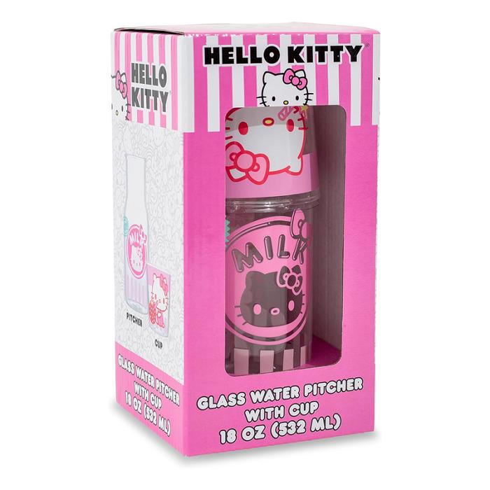 Pink Hello Kitty Hello Kitty Glass Carafe and Cup Set (Strawberry Milk) | CA_HK96801