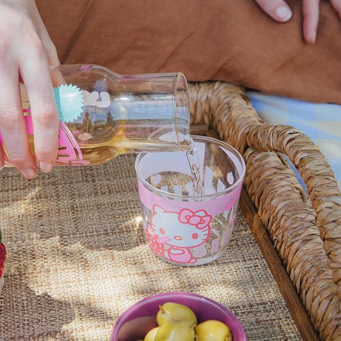 Pink Hello Kitty Hello Kitty Glass Carafe and Cup Set (Strawberry Milk) | CA_HK96801