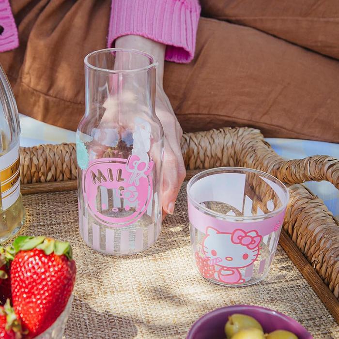 Pink Hello Kitty Hello Kitty Glass Carafe and Cup Set (Strawberry Milk) | CA_HK24776