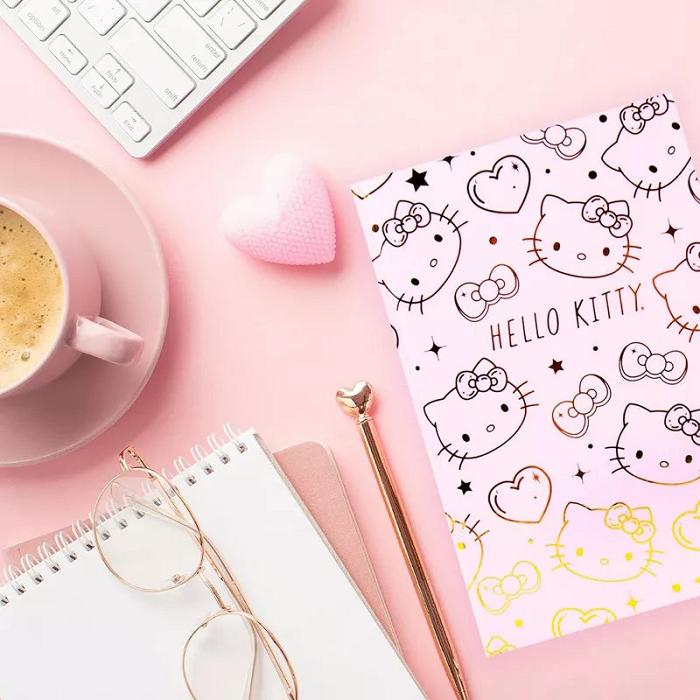 Pink Hello Kitty Hello Kitty Gold Foil Hardcover Journal | CA_HK17493