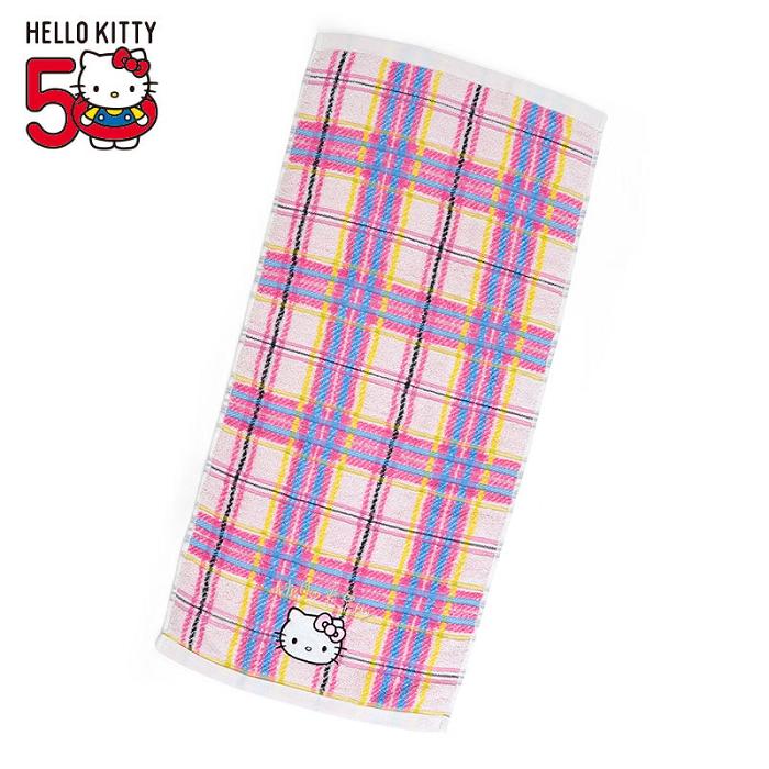 Pink Hello Kitty Hello Kitty Hand Towel (Hello Kitty Dress Tartan Series) | CA_HK58612