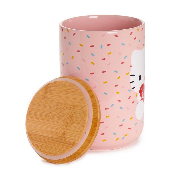 Pink Hello Kitty Hello Kitty Holding Heart Ceramic Cookie Jar | CA_HK46565