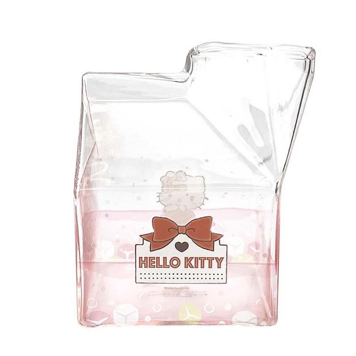 Pink Hello Kitty Hello Kitty Kawaii Glass Milk Carton Cup | CA_HK22935