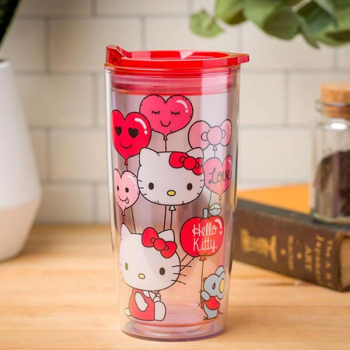 Pink Hello Kitty Hello Kitty Love Balloons Double Wall Tumbler | CA_HK99879