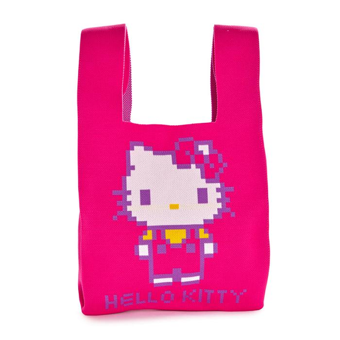 Pink Hello Kitty Hello Kitty Pink Knit Shopper Bag (Retro Pixel Series) | CA_HK36794