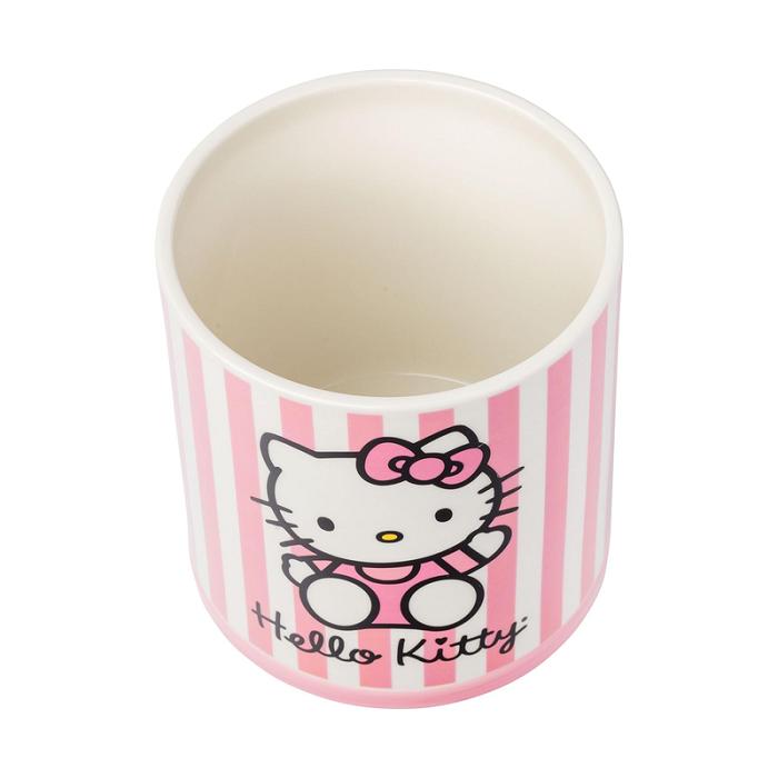 Pink Hello Kitty Hello Kitty Pink Stripe Ceramic Storage Jar | CA_HK68884