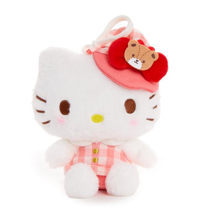 Pink Hello Kitty Hello Kitty Plush Mascot Clip (Gingham Cap Series) | CA_HK40649