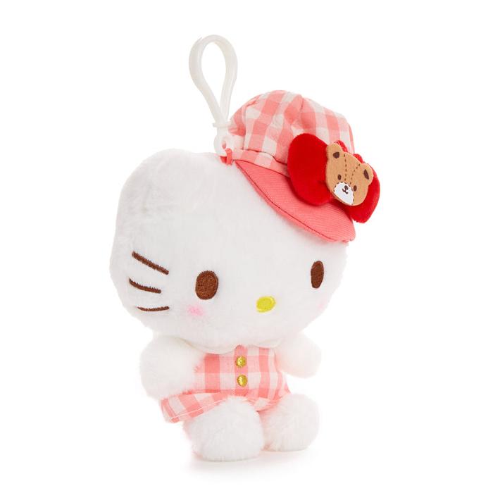 Pink Hello Kitty Hello Kitty Plush Mascot Clip (Gingham Cap Series) | CA_HK40649