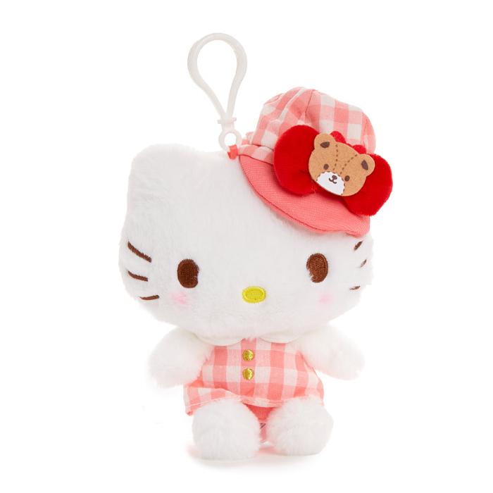 Pink Hello Kitty Hello Kitty Plush Mascot Clip (Gingham Cap Series) | CA_HK40649