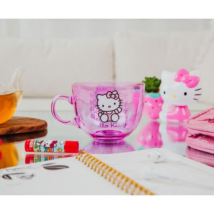 Pink Hello Kitty Hello Kitty Signature Pink Glass Mug | CA_HK33252