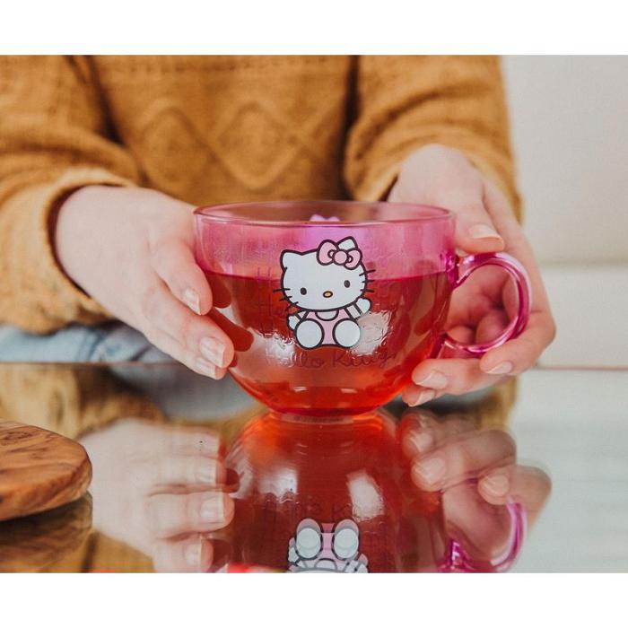 Pink Hello Kitty Hello Kitty Signature Pink Glass Mug | CA_HK33252