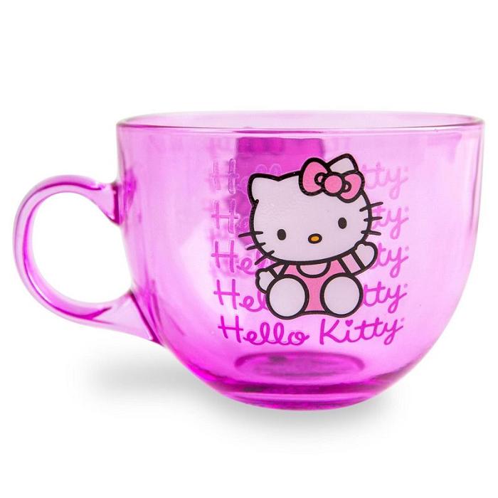 Pink Hello Kitty Hello Kitty Signature Pink Glass Mug | CA_HK33252