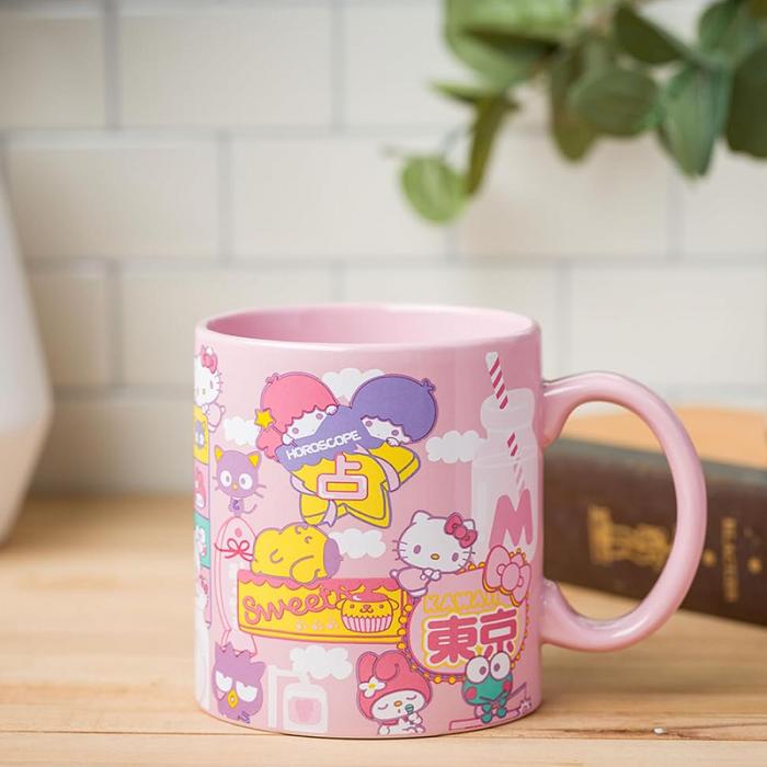 Pink Hello Kitty Hello Kitty and Friends Ceramic Mug (Kawaii Fun) | CA_HK35099