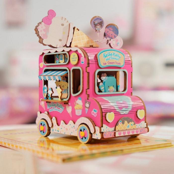 Pink Hello Kitty Hello Kitty and Friends Ice Cream Truck 3D Wooden Music Box Puzzle | CA_HK53061