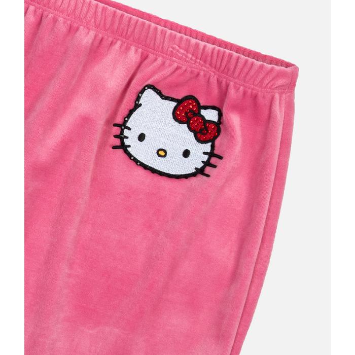 Pink Hello Kitty Hello Kitty x Dumbgood Pink Velour Mini Skirt (50th Anniv.) | CA_HK13046