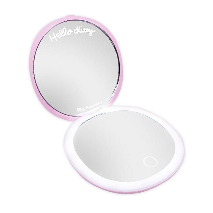 Pink Hello Kitty Hello Kitty x Impressions Vanity 50th Anniv. Round LED Compact Mirror | CA_HK82156