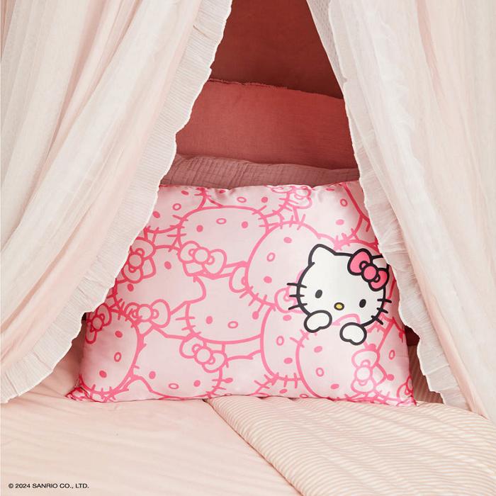 Pink Hello Kitty Hello Kitty x Kitsch Faces Pillowcase (Pink) | CA_HK98543