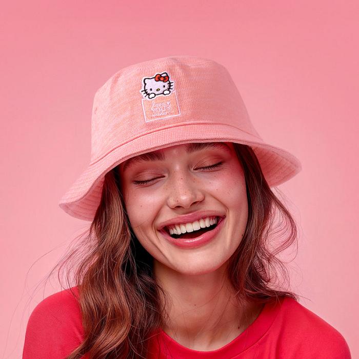 Pink Hello Kitty Hello Kitty x Love Your Melon Speckled Hero Bucket Hat (Pink) | CA_HK45088