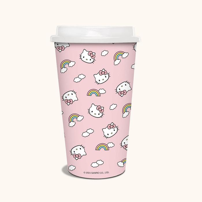 Pink Hello Kitty Hello Kitty x Studio Oh! Rainbow Skies Paper Hot Cups | CA_HK69711