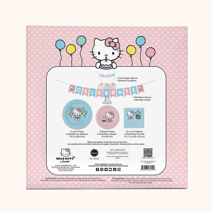 Pink Hello Kitty Hello Kitty x Studio Oh! Happy Birthday Paper Party Pack | CA_HK94476