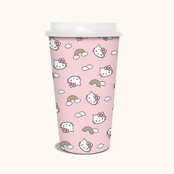 Pink Hello Kitty Hello Kitty x Studio Oh! Rainbow Skies Paper Hot Cups | CA_HK90490