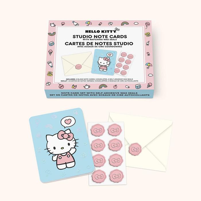 Pink Hello Kitty Hello Kitty x Studio Oh! Classic Pink 25-Pc Note Cards & Wax Seals Set | CA_HK92853