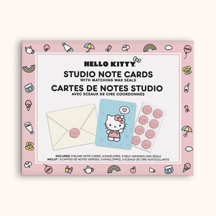 Pink Hello Kitty Hello Kitty x Studio Oh! Classic Pink 25-Pc Note Cards & Wax Seals Set | CA_HK92853