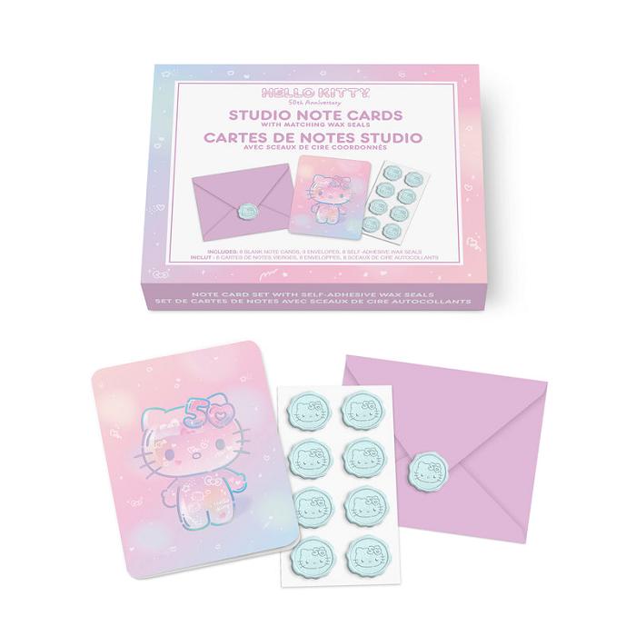 Pink Hello Kitty Hello Kitty x Studio Oh! 50th Anniversary 25-Pc Note Cards & Wax Seals Set | CA_HK14606