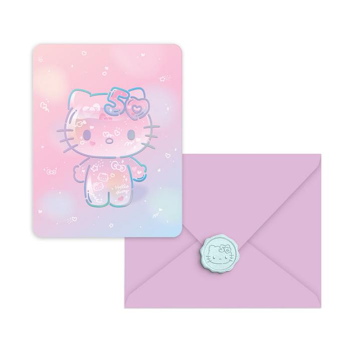 Pink Hello Kitty Hello Kitty x Studio Oh! 50th Anniversary 25-Pc Note Cards & Wax Seals Set | CA_HK14606