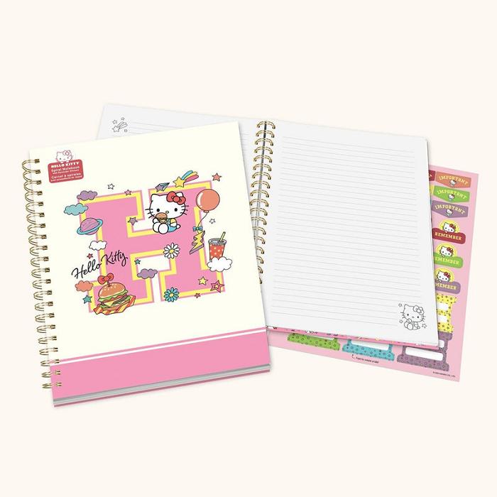 Pink Hello Kitty Hello Kitty x Studio Oh! College Letters Extra-Large Spiral Notebook | CA_HK99581