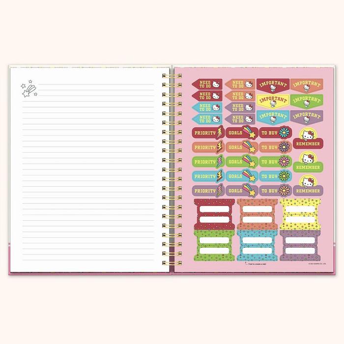 Pink Hello Kitty Hello Kitty x Studio Oh! College Letters Extra-Large Spiral Notebook | CA_HK99581